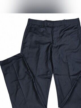 Coppley Men’s 35R Navy 100% Wool Dress Pants REDA 1865 Super 130s NWT Flaw